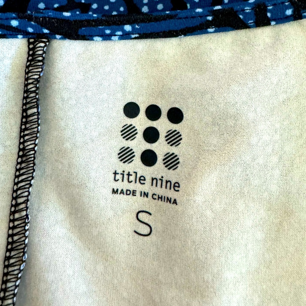 Title Nine Blue Leaf-Print Sleeveless Mini Dress - Picture 11 of 12